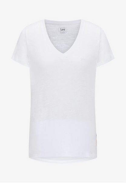 Lee T-shirt da donna con scollo a V Neck Tee L41JENLJ bright white
