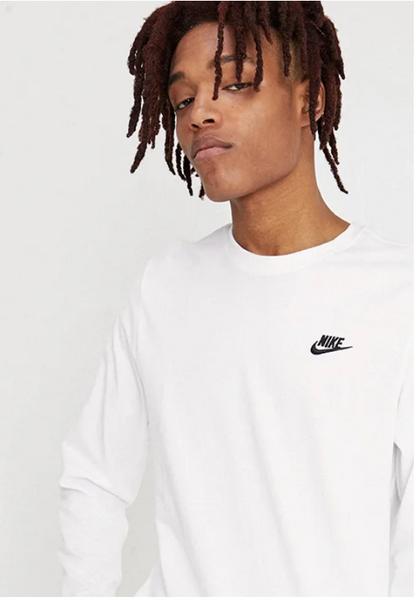 Nike T-shirt manica lunga a uomo Club Sportwear AR5193-100 white