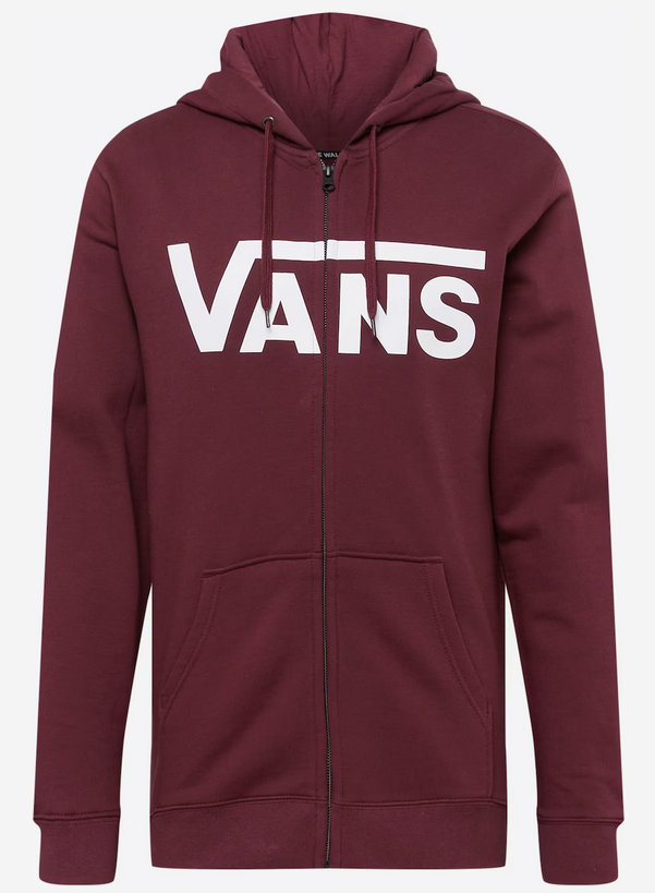 Vans felpa chiusura zip con cappuccio  FZH 5913H07 XS burgundy