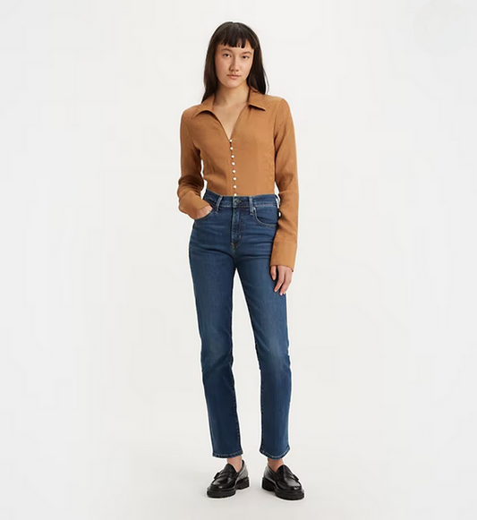 Levi's pantalone jeans dritti da donna a vita alta 724™ 18883-0207 indaco scuro-blu