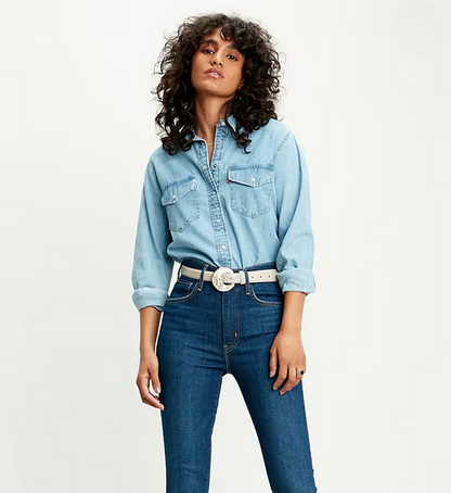 Levi's camicia in jeans da donna Western Essential 16786-0001 cool out-blu