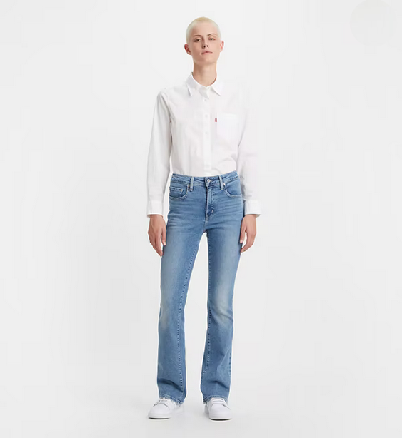 Levi's pantalone jeans da donna Bootcut a vita alta 18759-0116 light indigo worn in-blu