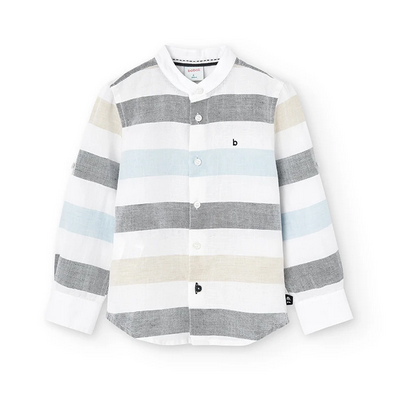 Boboli boys' long-sleeved linen striped shirt 736387-9053