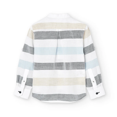 Boboli boys' long-sleeved linen striped shirt 736387-9053