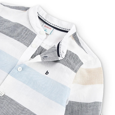 Boboli boys' long-sleeved linen striped shirt 736387-9053