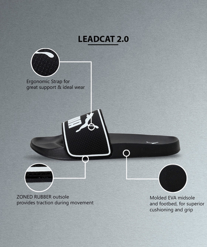 Puma ciabatta da uomo da mare piscina Leadcat 2.0 384139-01 nero bianco