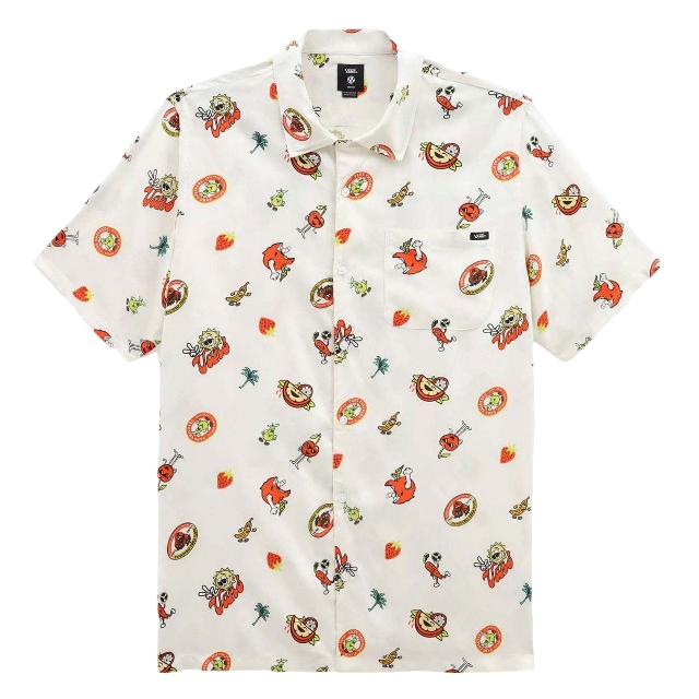 Vans camicia da uomo manica corta a fantasia Stickers VN0007WX3KS1 antique white
