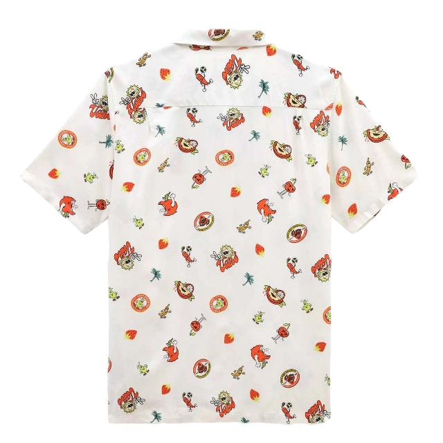 Vans camicia da uomo manica corta a fantasia Stickers VN0007WX3KS1 antique white