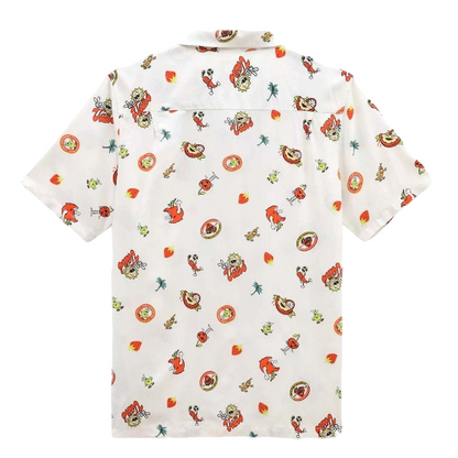 Vans camicia da uomo manica corta a fantasia Stickers VN0007WX3KS1 antique white