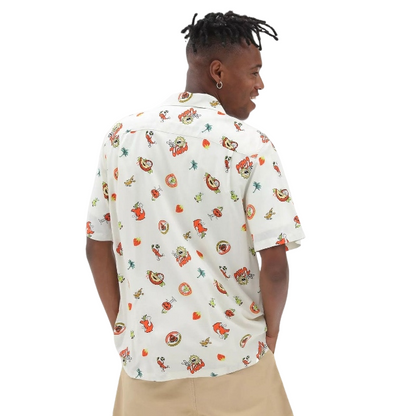 Vans camicia da uomo manica corta a fantasia Stickers VN0007WX3KS1 antique white