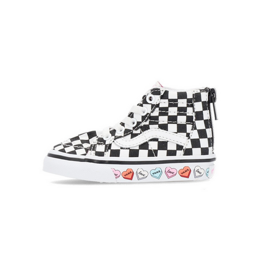 Vans sneakers alta da bambino Sk8-Hi Zip Candy Hearts VN000XG5ABY1 nero-bianco