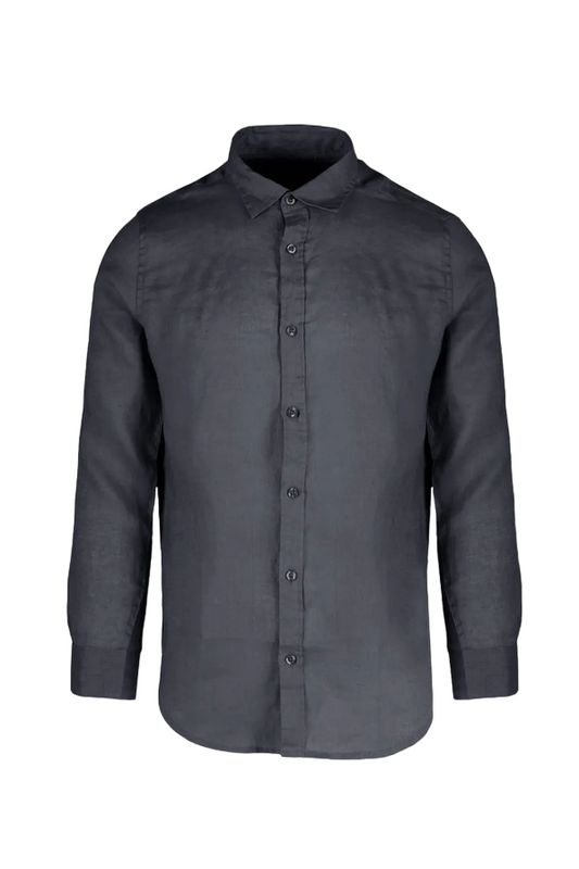 Censured camicia da uomo manica lunga in lino SM6437TLICA 20 blu