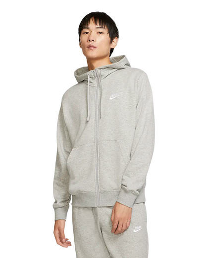 Nike Felpa con cappuccio e zip intera Sportswear Club BV2648-063 grigio scuro