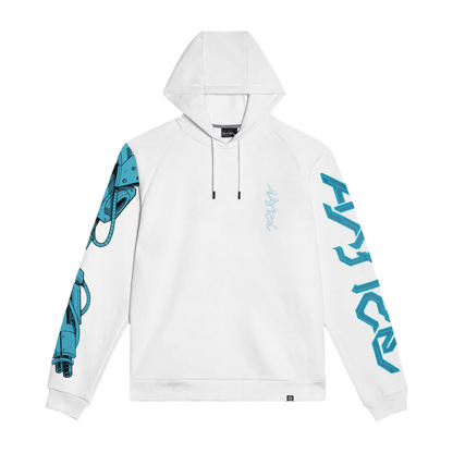 Dolly Noire Felpa da uomo con cappuccio Coniglio Ninja SW424-SC-02 bianco