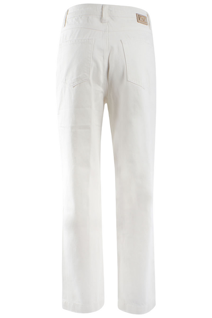 Yes Zee Pantalone 5 tasche da donna con baschina P331-WQ00-0107 bianco