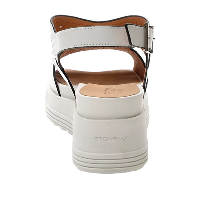 Stonefly sandalo da donna in pelle con tacco 6 cm Parky 19 Calf 219123 151 betulla bianca
