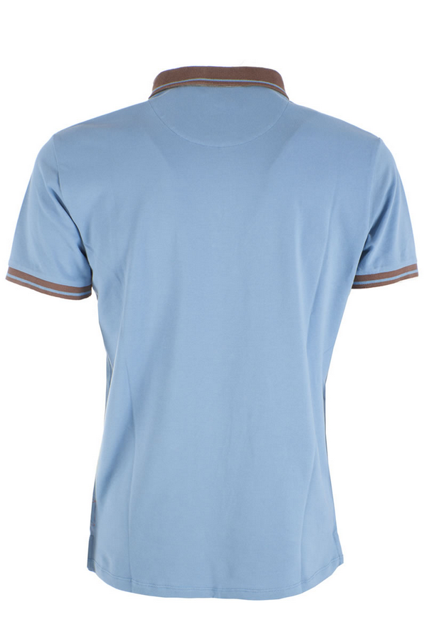 Yes Zee polo da uomo manica corta con taschino T716-S400-0633 celeste