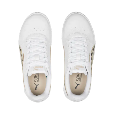 Puma scarpa sneakers da ragazza Carina 2.0 Animal 392024 01 bianco nero oro