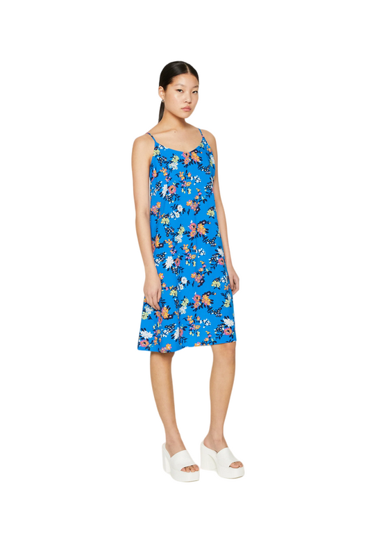 b.young vestito da donna a fantasia con bretelle Short Slip Dress 20811207 20181 ibiza blue mix