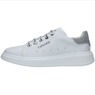 CafèNoir Sneakers Bambina Ragazza Laccio e Zip Laterale Bianche - C-2020