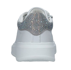 CafèNoir Sneakers Bambina Ragazza Laccio e Zip Laterale Bianche - C-2020