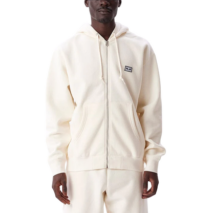 Obey felpa con cappuccio e cerniera intera Established Works Eyes 112460011 A095600 bianco