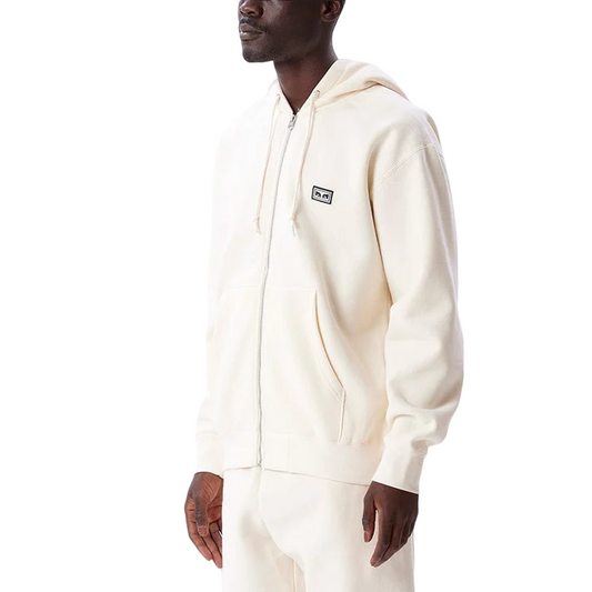 Obey felpa con cappuccio e cerniera intera Established Works Eyes 112460011 A095600 bianco