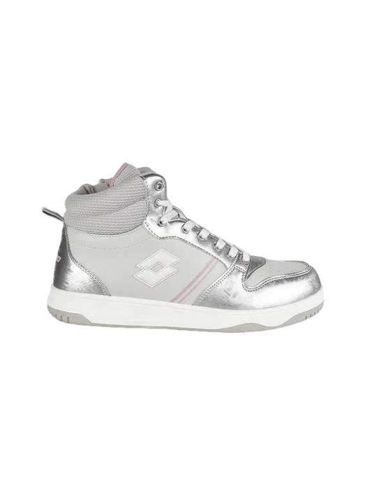 Lotto Scarpa da ginnastica da ragazza alta con Zip Rocket AMF Metal 218173 9F2 mushroom gray-white-silver