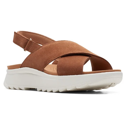 Clarks Sandalo Donna Dash Lite Wish Dark Tan Suede - 171950-4