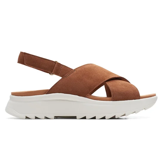Clarks Sandalo Donna Dash Lite Wish Dark Tan Suede - 171950-4