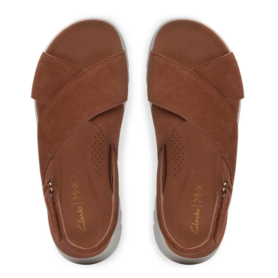 Clarks Sandalo Donna Dash Lite Wish Dark Tan Suede - 171950-4