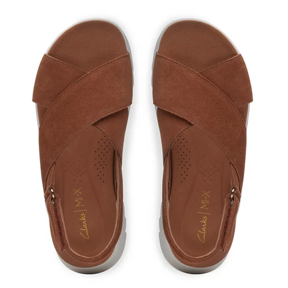 Clarks Sandalo Donna Dash Lite Wish Dark Tan Suede - 171950-4