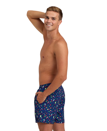 Arena Men's Boxer Swim Trunks Multistampa 005980750 Blue