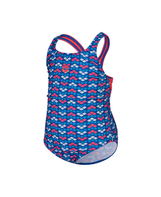 Arena Costume da bagno intero da bambina Frienda stampa Stelle 006302800 fluo red-multi