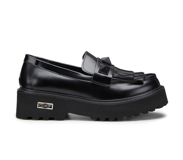 Cult Scarpa Mocassino da donna con borchia Slash 3487 nero