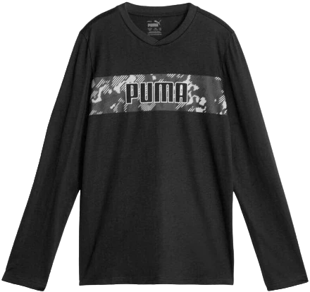 Puma t-shirt manica lunga da ragazzo Active Sport 676287-01 nero