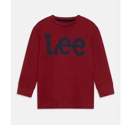 Lee Kids maglietta manica lunga da ragazzo con Logo Wobbly Graphic LEE0004 B78 rubino