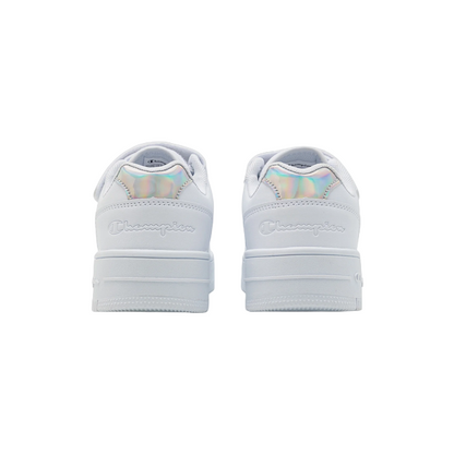 Champion scarpa sneakers con zeppa da bambina Rebound Platform Metal Glitter S32753 WW001 bianco