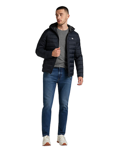 Lee Piumino Puffer Uomo Nero L87HSZ01 - Giacca Leggera Cappuccio Idrorepellente