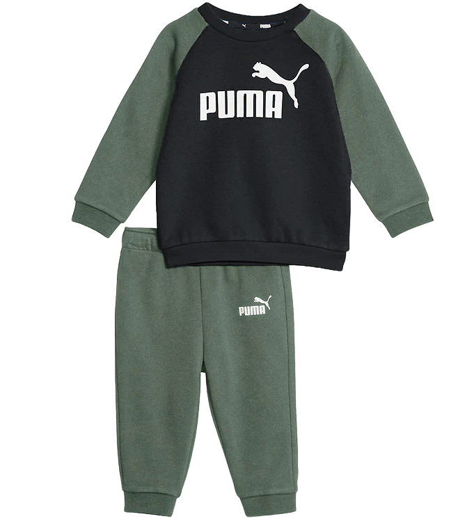Puma tuta da bambino con felpa girocollo Minicats Ess 846143-44 eucalipto