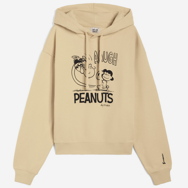 Freddy Felpa da donna con cappuccio Peanuts F3WMCS1-ST1 Z39 sabbia