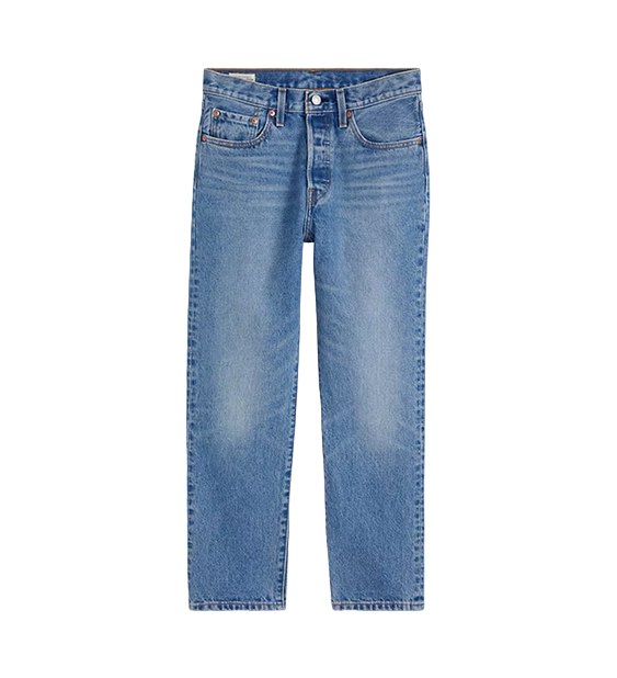 Levi's pantalone corto jeans da donna  501 cropped 362000236 blu medio