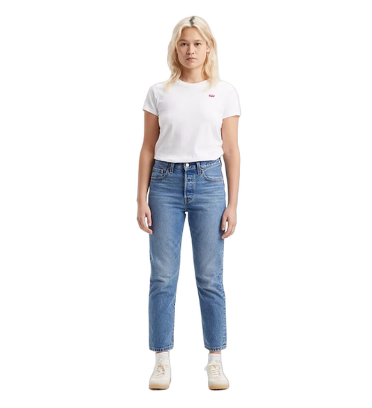 Levi's pantalone corto jeans da donna  501 cropped 362000236 blu medio