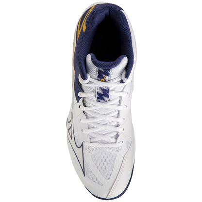 Mizuno scarpa da pallavolo da uomo Thunder Blade Z Mid V1GA237543 bianco-blu-oro