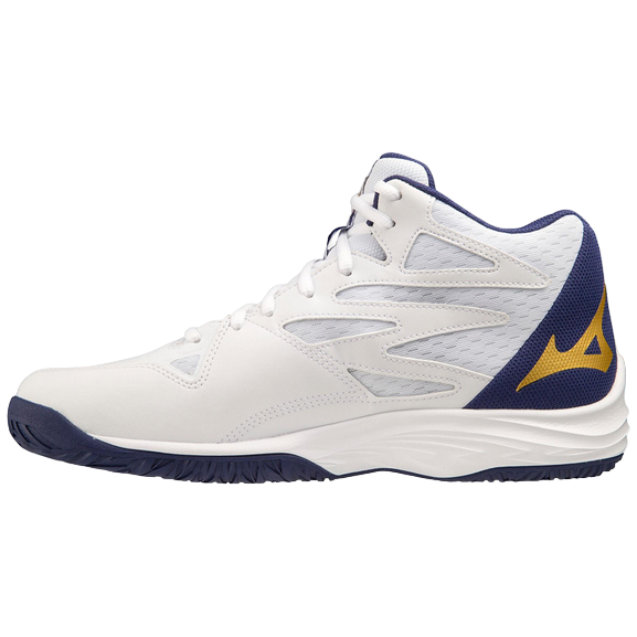 Mizuno scarpa da pallavolo da uomo Thunder Blade Z Mid V1GA237543 bianco-blu-oro