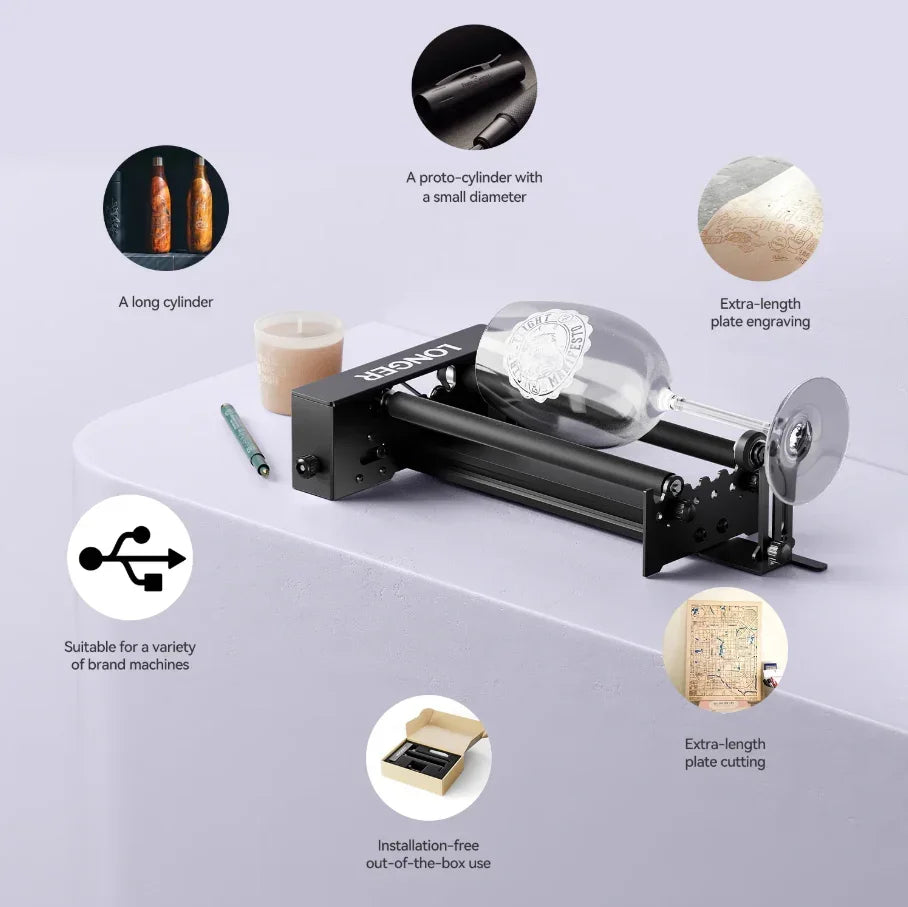 Longer Laser Rotary Roller Upgrade kit