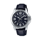 Casio MTP-V004L-1B - Men's Elegant Watch with Black Leather Strap