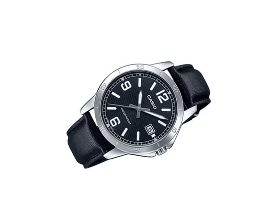 Casio MTP-V004L-1B - Orologio da Uomo Elegante con Cinturino in Pelle Nera