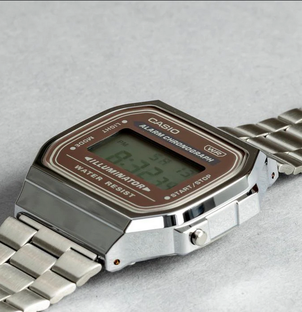 Casio A168WA-5A orologio digitale Uomo – originale, acciaio inox, illuminazione