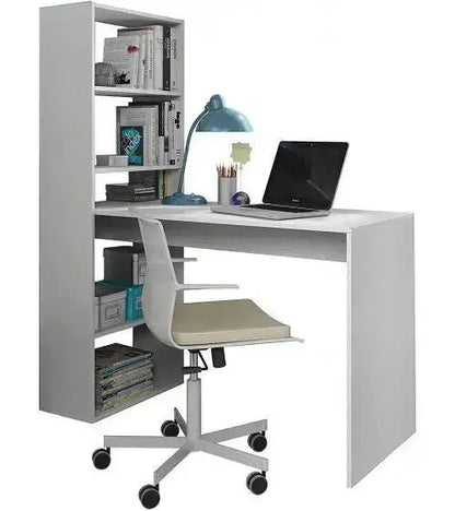 Moderner Schreibtisch mit umkehrbarem Regal mit 5 Fächern – Funktionales Design